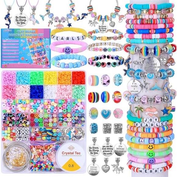 AIPRIDY 3600 Pcs Girls Toys Bracelet Making Kit, Unicorn/Mermaid‎ Jewelry - Picture 7 of 7